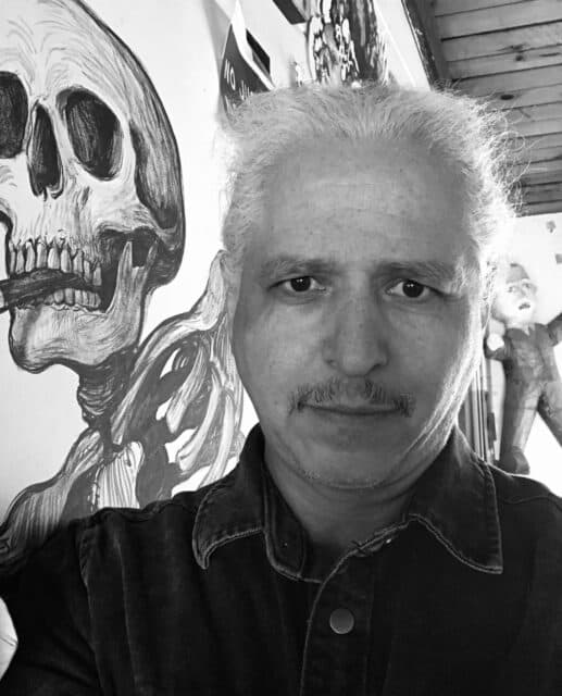 <b>Hugo Crosthwaite</b> (Established, San Diego) - Hugo Crosthwaite is a Mexican-American visual artist native to the San Diego/Tijuana border region. His artistic practice is figurative, narrative drawing on paper, wood panel, canvas, ceramics, public mural performances and stop-motion drawing animations. The narratives in his drawing explore social issues, identity and mythologies about the San Diego-Tijuana-U.S./Mexican border communities.